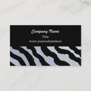 Zebra Pattern in Blue and Black Business Card