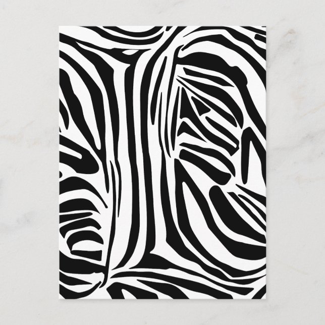 Zebra pattern invitation postcard (Front)