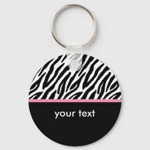 Zebra Pattern Key Ring