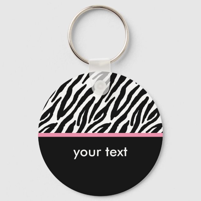Zebra Pattern Key Ring (Front)
