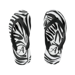 Zebra Pattern Kid's Flip Flops
