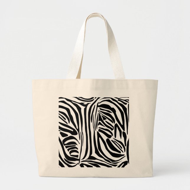 Zebra pattern large tote bag (Front)