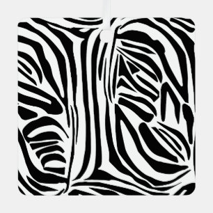 Zebra pattern metal tree decoration