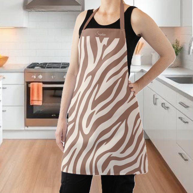 Zebra Pattern-Mocha Mousse Apron (Zebra Pattern-Mocha Mousse Apron)