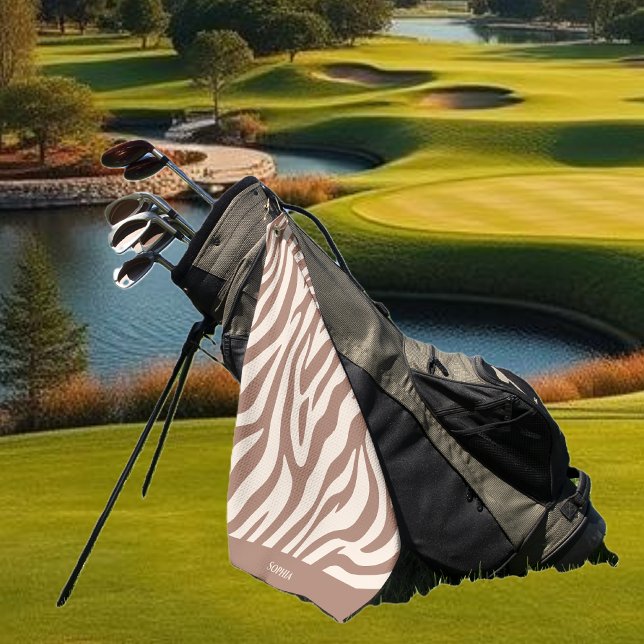 Zebra Pattern-Mocha Mousse Golf Towel (Zebra Pattern-Mocha Mousse Golf Towel)