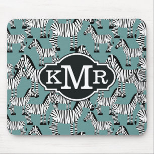 Zebra Pattern Monogram Mouse Mat