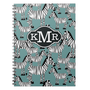 Zebra Pattern Monogram Notebook