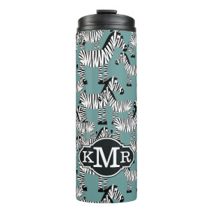 Zebra Pattern Monogram Thermal Tumbler