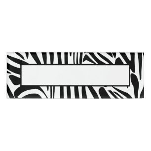 Zebra pattern name tag