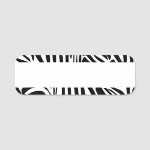 Zebra pattern name tag