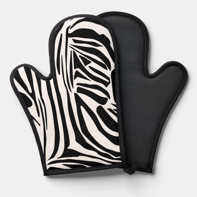 Zebra pattern oven mitt (Front/Back)