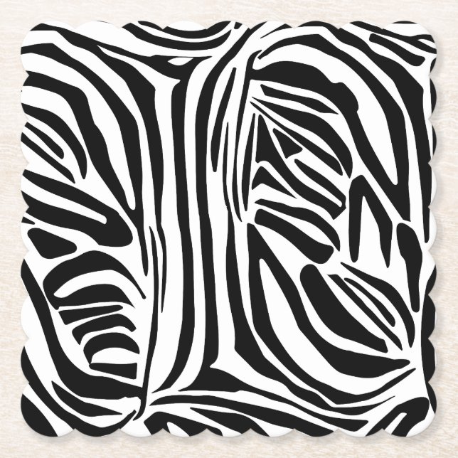 Zebra pattern paper coaster (Front)