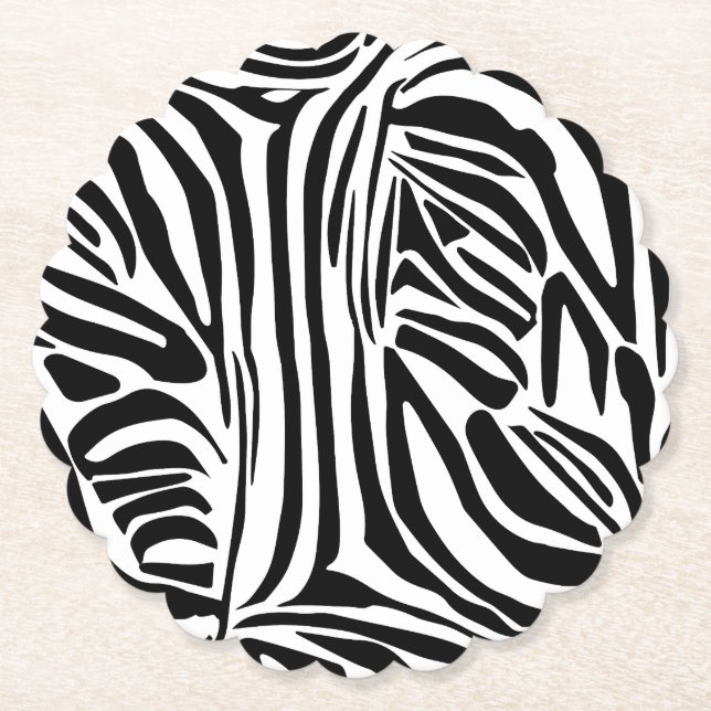 Zebra pattern paper coaster (Front)