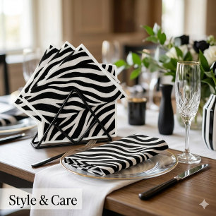 Zebra Pattern Paper Napkins Stylish Party Decor