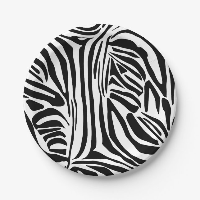 Zebra pattern paper plate (Front)