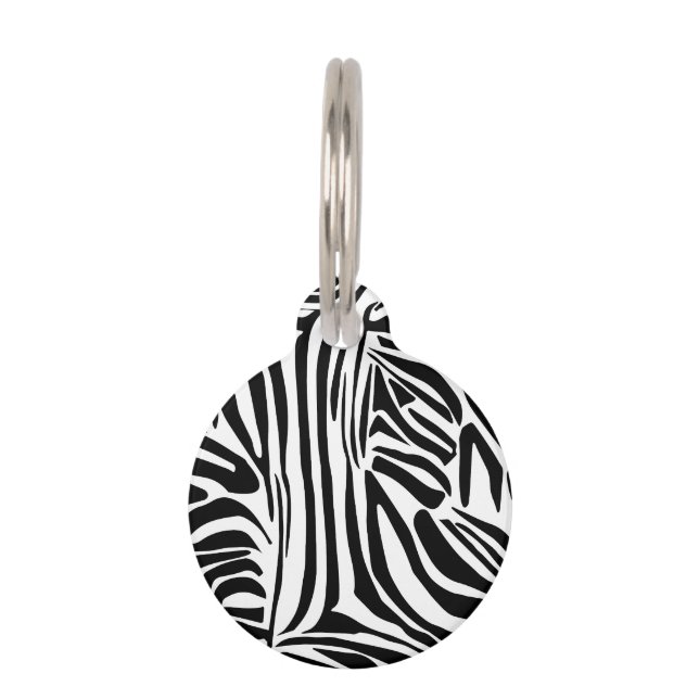 Zebra pattern pet tag (Front)