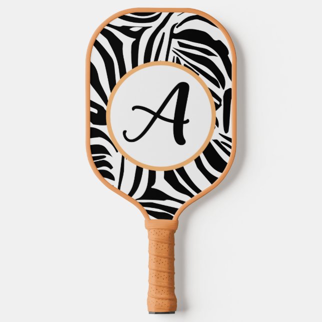 Zebra Pattern Pickleball Paddle (Front)