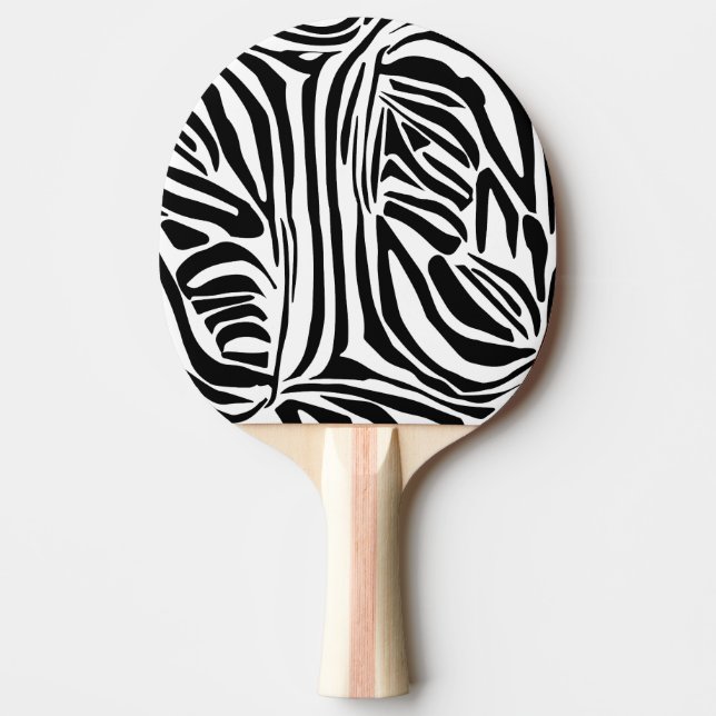 Zebra pattern ping pong paddle (Front)