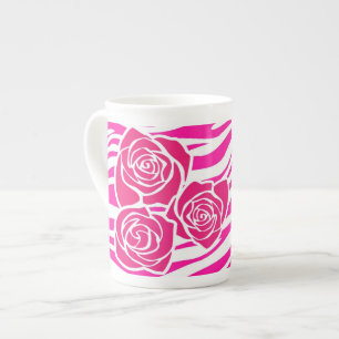 Zebra pattern + pink roses Espresso/ Jumbo Mug