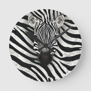 Zebra pattern round clock