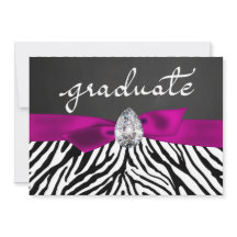Zebra Pattern Rustic Chalkboard Graduate Script