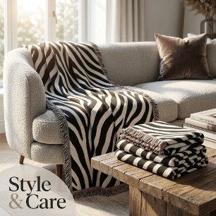 Zebra Pattern Stylish Cosy Living Room Throw Blanket