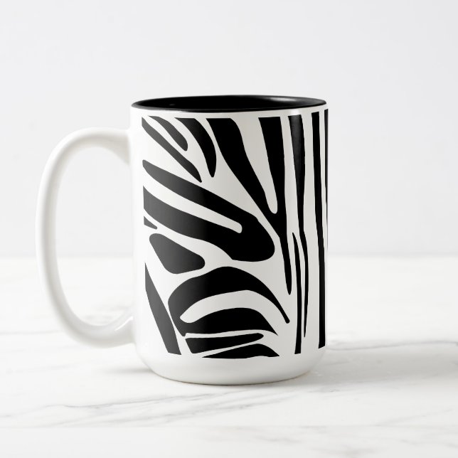 Zebra pattern Two-Tone coffee mug (Left)