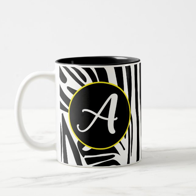 Zebra Pattern Two-Tone Coffee Mug (Left)