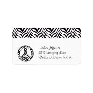 Zebra Peace Sign Address Labels