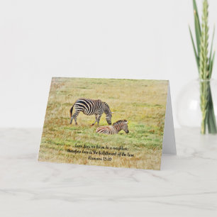 Zebra Peaceful Scene Bible Verse Card