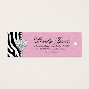 Zebra Pearl Lace Jewels Price Tag Pink
