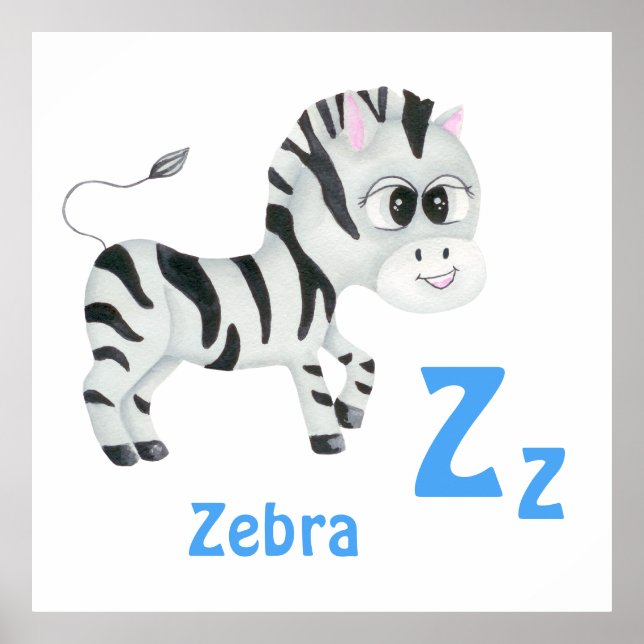 Zebra personalise ABC: Letter Z - Add Your Name Poster (Front)