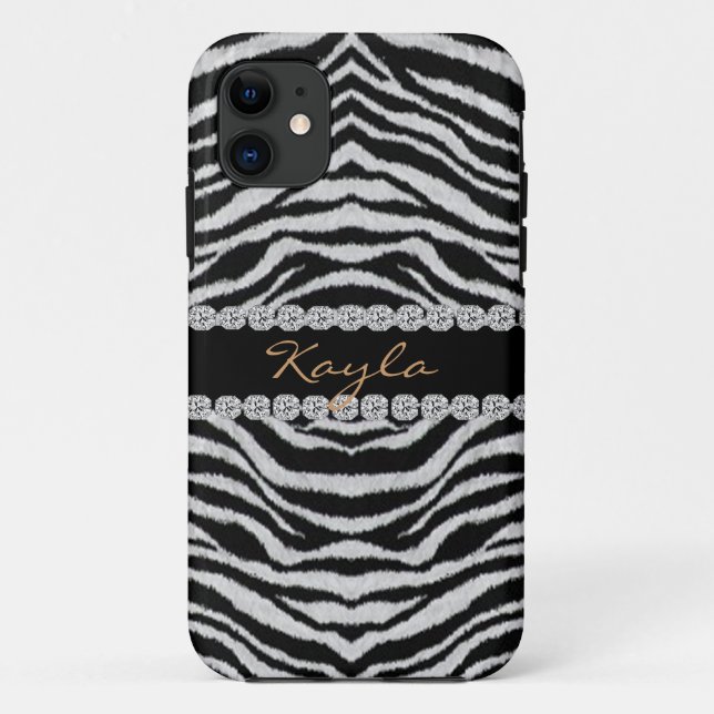 ZEBRA PERSONLIZED BLING  I phone 5 CASE (Back)