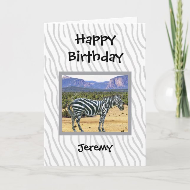 Zebra photo in a natural setting card (Front)