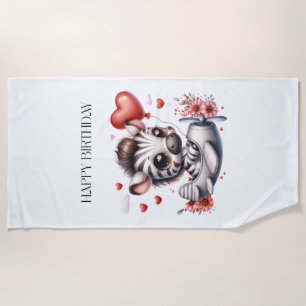Zebra Pilot Birthday Beach Towel