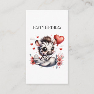 Zebra Pilot Birthday Enclosure Card