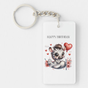 Zebra Pilot Birthday Key Ring