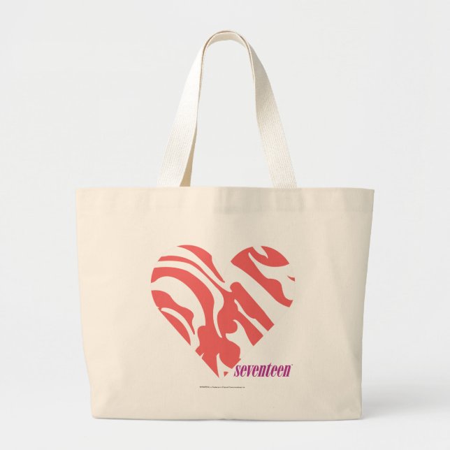 Zebra Pink 2 Large Tote Bag (Front)