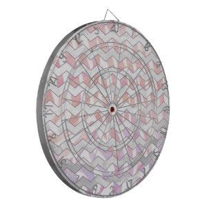 Zebra Pink and White Chevron Dartboard