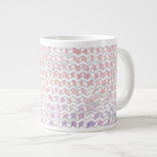 Zebra Pink and White Chevron Large Coffee Mug
