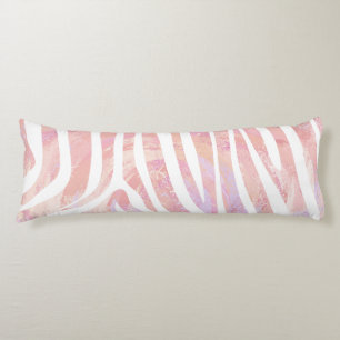 Zebra Pink and White Print Body Cushion