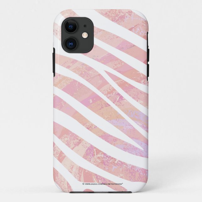 Zebra Pink and White Print Case-Mate iPhone Case (Back)