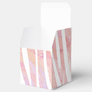 Zebra Pink and White Print Favour Box