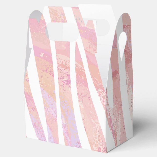Zebra Pink and White Print Favour Box (Opened)