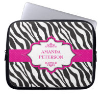 Zebra Pink Ribbon Electronics Bag