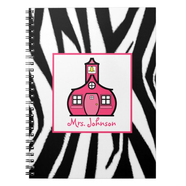 Zebra & Pink Teacher Notebook (Front)