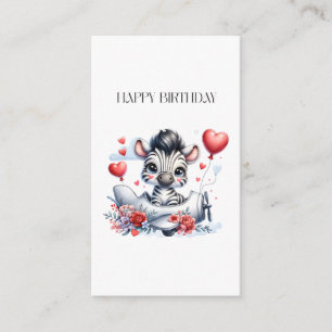 Zebra Plane Birthday Enclosure Card