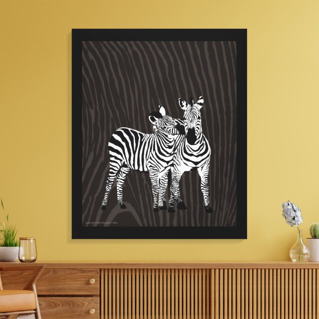 Zebra Play Canvas Print (Insitu(LivingRoom))
