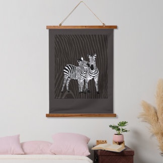 Zebra Play Hanging Tapestry