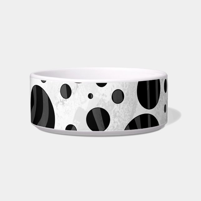 Zebra Polka Dot Black and Grey Print Bowl (Right)
